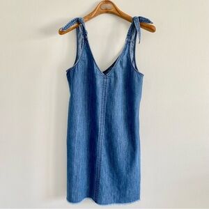 Express Tie Shoulder Denim Dress Size Small